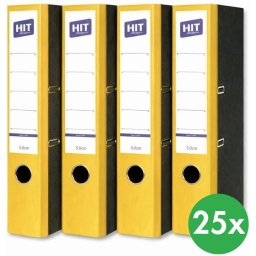HIT Office Segregator dźwigniowy z kolorowym grzbietem - szerokość 5 cm, kolor żółty
