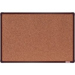 Tablica korkowa BoardOK w ramie aluminiowej, 600 x 900 mm, brązowa rama