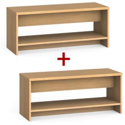 B2B Partner Ławka szatniowa z półka na obuwie 1+1 GRATIS, wzmocniona, 1000 mm, buk