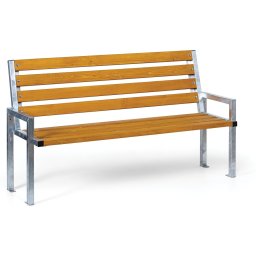 B2B Partner Ławka zewnętrzna CITY z oparciem, ocynkowana, 1660 mm, limba
