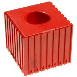 B2B Partner Pojemnik plastikowy na uchwyt narzędziowy typu CAPTO C5, moduł 8x8, 1 gniazdo, czerwony
