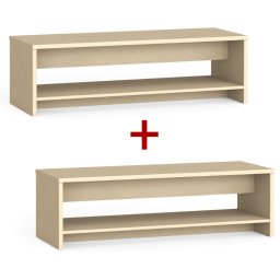 B2B Partner Ławka szatniowa z półka na obuwie 1+1 GRATIS, wzmocniona, 1500 mm, brzoza