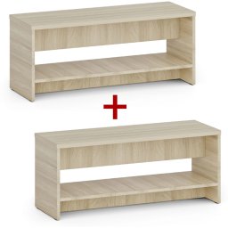 B2B Partner Ławka szatniowa z półka na obuwie 1+1 GRATIS, wzmocniona, 1000 mm, dąb naturalny