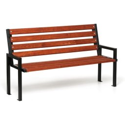 B2B Partner Ławka na zewnątrz CITY z oparciem, 1660 mm, mahoń ciemny