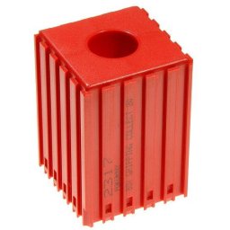 B2B Partner Pudełko plastikowe do przechowywania tulei zaciskowych o dużej średnicy 20 mm, moduł 5x5, 1 gniazdo, kolor czerwony