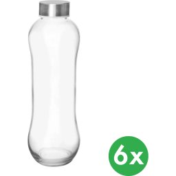 B2B Partner Szklana butelka z pokrywką 0,6 l, opakowanie 6 szt.