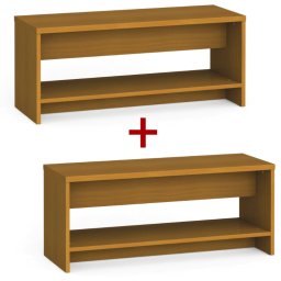 B2B Partner Ławka szatniowa z półka na obuwie 1+1 GRATIS, wzmocniona, 1000 mm, czereśnia