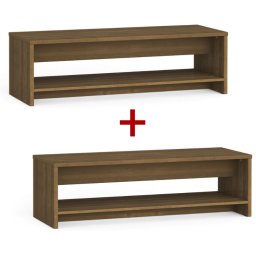 B2B Partner Ławka szatniowa z półka na obuwie 1+1 GRATIS, wzmocniona, 1500 mm, orzech