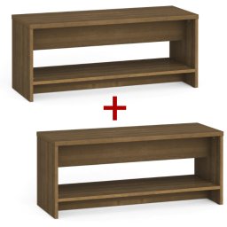 B2B Partner Ławka szatniowa z półka na obuwie 1+1 GRATIS, wzmocniona, 1000 mm, orzech