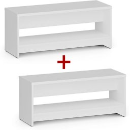 B2B Partner Ławka szatniowa z półka na obuwie 1+1 GRATIS, wzmocniona, 1000 mm, biały