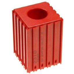 B2B Partner Pudełko plastikowe do przechowywania tulei zaciskowych o dużej średnicy 25 mm, moduł 5x5, 1 gniazdo, kolor czerwony