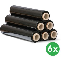 B2B Partner Folia stretch czarna, 17 mic, 450 mm x 232 m, 6 szt.