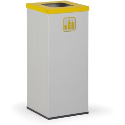 Alfa 3 Kosz do segregacji śmieci ze stojakiem na worki 50 l, szary/żółty