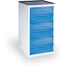 B2B Partner Kontener dostawny z szufladami na narzędzia GD, 6 szuflad, 1100 x 570 x 590 mm, niebieski