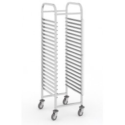 B2B Partner Wózek ze stali nierdzewnej na blachy, 15 poziomów, 1700 x 470 x 620 mm