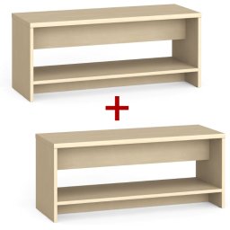 B2B Partner Ławka szatniowa z półka na obuwie 1+1 GRATIS, wzmocniona, 1000 mm, brzoza