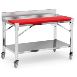 B2B Partner Stół ze stali nierdzewnej z deską do krojenia, 1200 x 700 x 950 mm