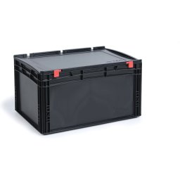 B2B Partner Pojemnik EURO ESD z pokrywą 600 x 400 x 335 mm