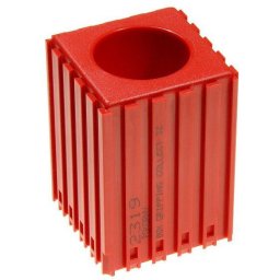 B2B Partner Pudełko plastikowe do przechowywania tulei zaciskowych o dużej średnicy 32 mm, moduł 5x5, 1 gniazdo, kolor czerwony