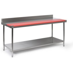 B2B Partner Stół ze stali nierdzewnej z deską do krojenia, 1800 x 700 x 850 mm