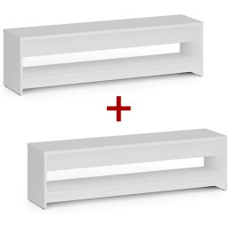 B2B Partner Ławka szatniowa z półka na obuwie 1+1 GRATIS, wzmocniona, 1500 mm, biały