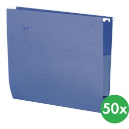 HIT Office Teczki zawieszane z bocznymi zabezpieczeniami, niebieske, 50 szt.