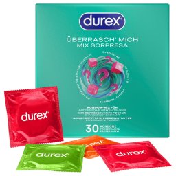 Durex Surprise Me - prezerwatywy - zestaw różnorodnych - 30 sztuk