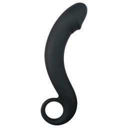 EasyToys Curved Dong - silikonowy czarny analny dildo