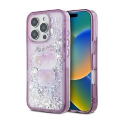 Hello Kitty Liquid Glitter 50TH Anniversary Party iPhone 16 Pro Fioletowy