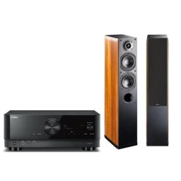 Yamaha MusicCast RX-V4A Czarny, Indiana Line Nota 550 X Orzech