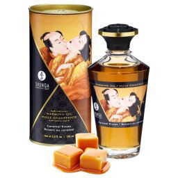 Shunga - rozgrzewający olejek do masażu - karmel (100ml)