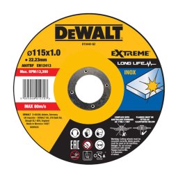 DeWALT Akcesoria - Tarcza tnąca do stali nierdzewnej 115x22,23 mm DT3442