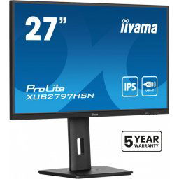 IIYAMA Monitor 27 cali XUB2797HSN-B2 IPS,FHD,USB-C Dock,HAS,300cd /5y/