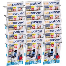 B2B Partner Druciany uchwyt ścienny na ulotki, 15x A4