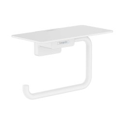Hansgrohe AddStoris - Uchwyt na papier toaletowy z półką, biały mat 41772700