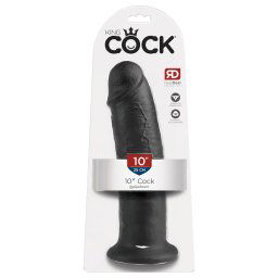 King Cock 10 - przyssawkowy dildo (25cm) - czarny