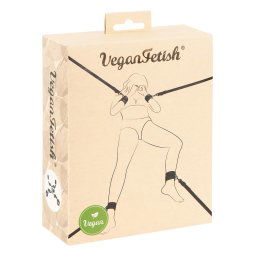 Vegan Fetish - czarny zestaw do krępowania do łóżka