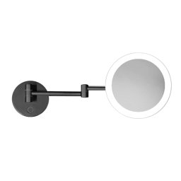 kielle Idolio - Lusterko kosmetyczne naścienne z oświetleniem LED, czarny mat 50324024
