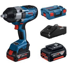 Bosch Narzędzia - Klucz udarowy akumulatorowy 18 V, 2x akumulator 1,5 Ah Li-Ion, ładowarka 06019J8304