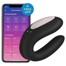 Satisfyer Double Joy - inteligentny, wodoodporny wibrator dla par (czarny)