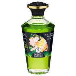 Shunga - rozgrzewający olejek do masażu - zielona herbata (100ml)