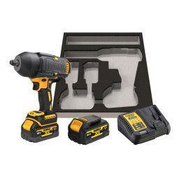 DeWALT Narzędzia - 18V AKU klucz udarowy, 2x akumulator 5,0 Ah XR, gumowa osłona, ładowarka DCF900P2G