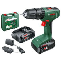 Bosch Narzędzia - Wiertarka udarowa akumulatorowa 18 V, 2x akumulator 1,5 Ah Li-Ion, ładowarka 06039D8102