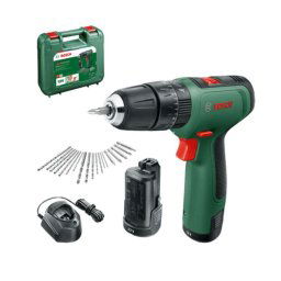 Bosch Narzędzia - Wiertarka udarowa akumulatorowa z akcesoriami 12 V, 2x akumulator 1,5 Ah Li-Ion, ładowarka 06039D3105