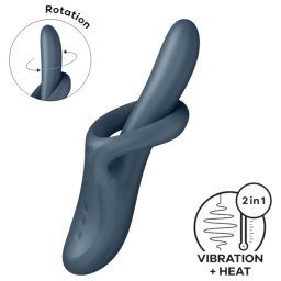 Satisfyer Heat Flex 4 - podgrzewany wibrator z ramieniem łechtaczkowym (szary)