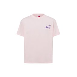 Tommy Jeans Koszulka męska Mężczyźni Bawełna różowy, M