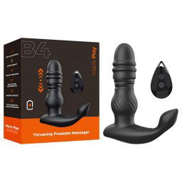 Men's Play - czarny wibrujący masażer prostaty z ruchem w górę i w dół
