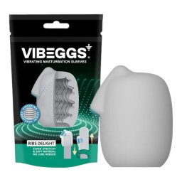VIBEGGS Ribs Delight - masturbator wibrujące jajko - biały