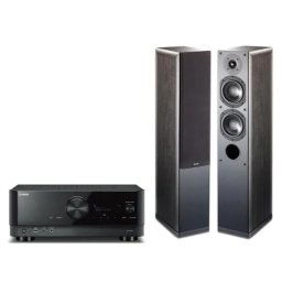 Yamaha MusicCast RX-V6A Czarny, Indiana Line Nota 550 X Czarny dąb