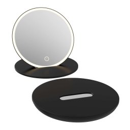 kielle Idolio - Kosmetyczne lusterko podróżne z oświetleniem LED, czarne 50324034